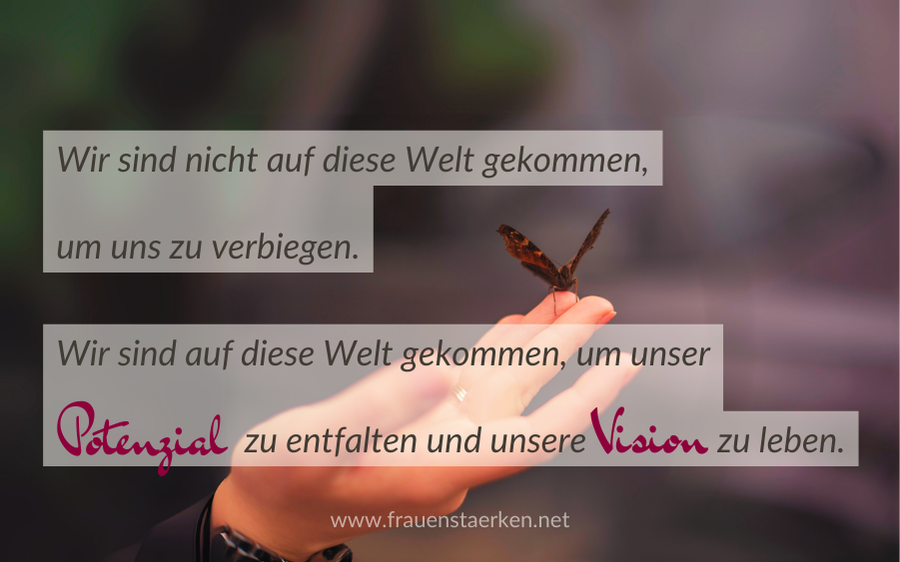 wir sind nicht auf diese Welt gekommen, um uns zu verbiegen, wir sind auf diese Welt gekommen, um unsere Vision zu leben.